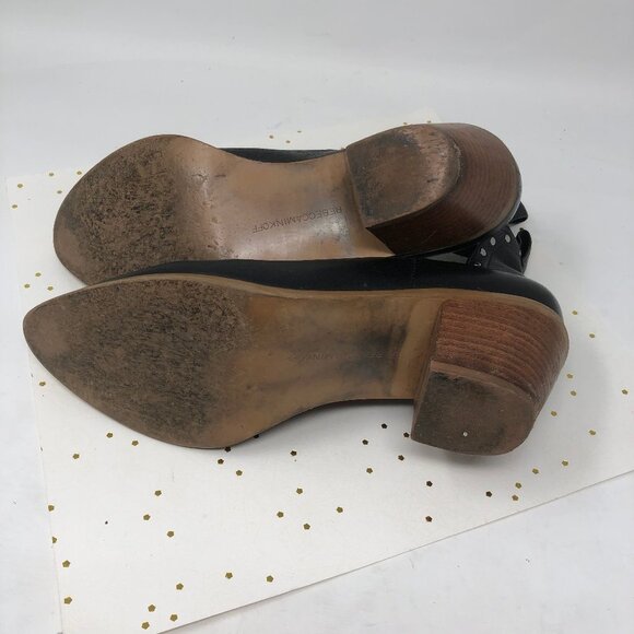 Rebecca Minkoff Black Leather Studded Ankle Boots - Picture 8 of 9